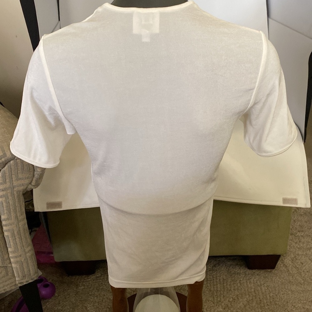 Chanel Coco Employee Sheer Shirt Top short sleeve size large - Picture 5 of 15